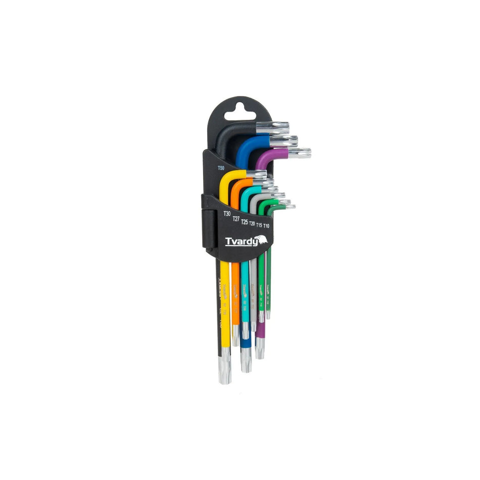 Tvardy 9-delige Set Korte Torx Sleutels S2 Staal met Organizer