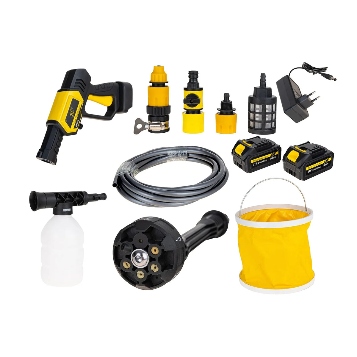 GEKO John Gardener 21 V accu hogedrukreiniger 2x3,0 Ah XXL set