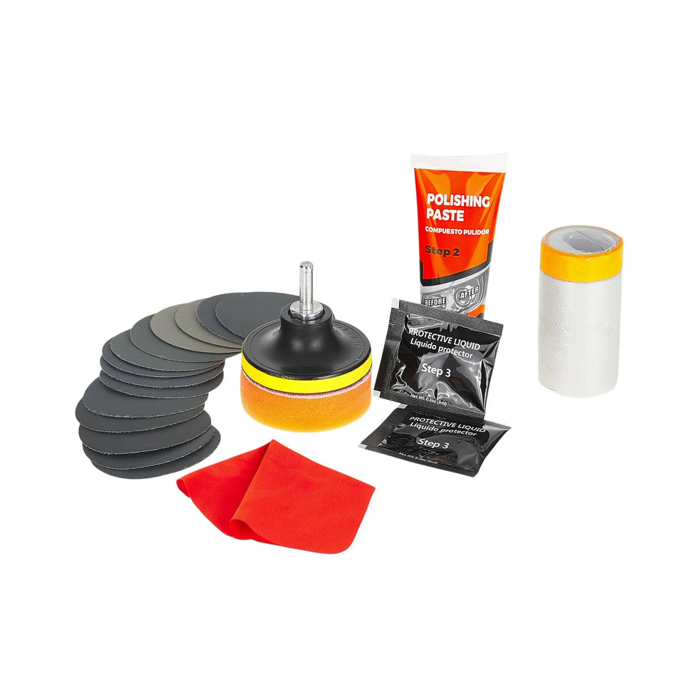 Keltin Koplamp Renovatieset 22-delig 70 mm P800-P3000 met UV-bescherming