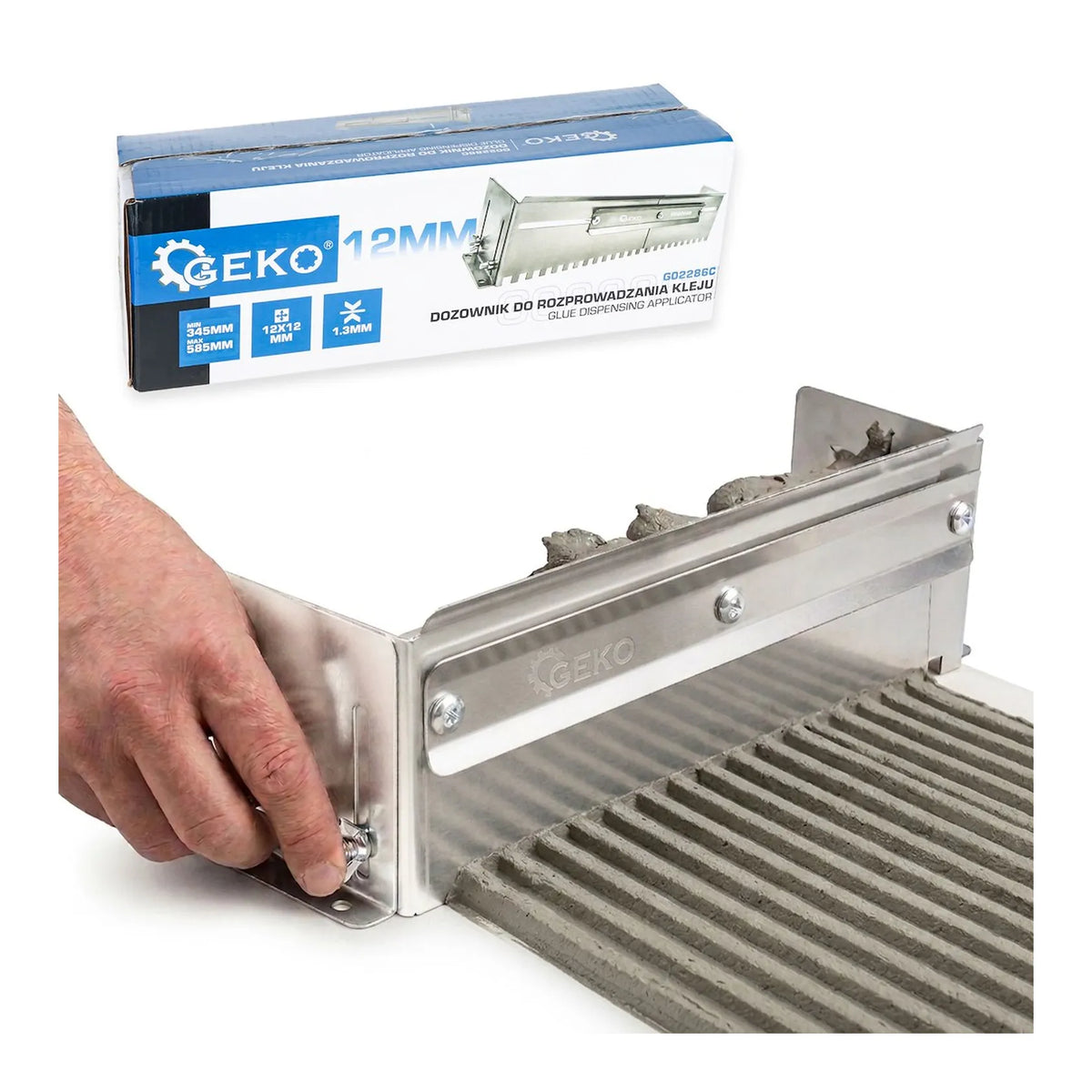 GEKO Tegellijmverdeler verstelbaar 345 - 585 mm met 12x12 mm tand
