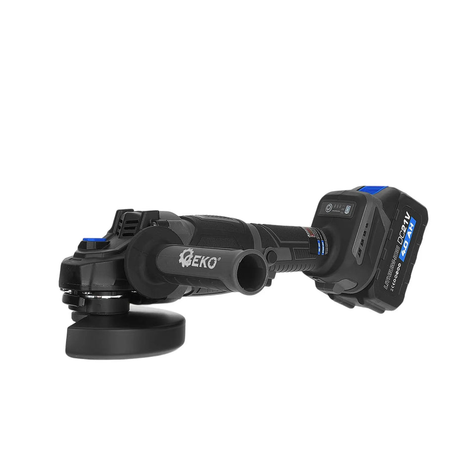 GEKO accu haakse slijper borstelloos 950 W 21 V 2x4.0 Ah 125 mm