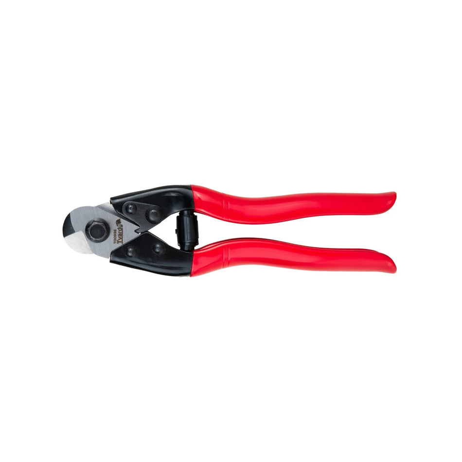 Tvardy kniptang voor draad en stalen kabels 190 mm met ergonomische rode handgrepen