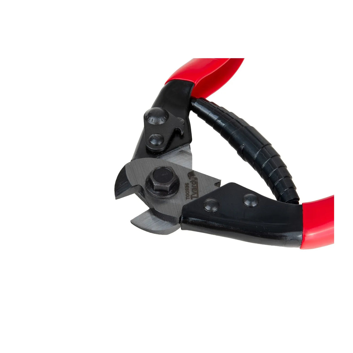 Tvardy kniptang voor draad en stalen kabels 190 mm met ergonomische rode handgrepen