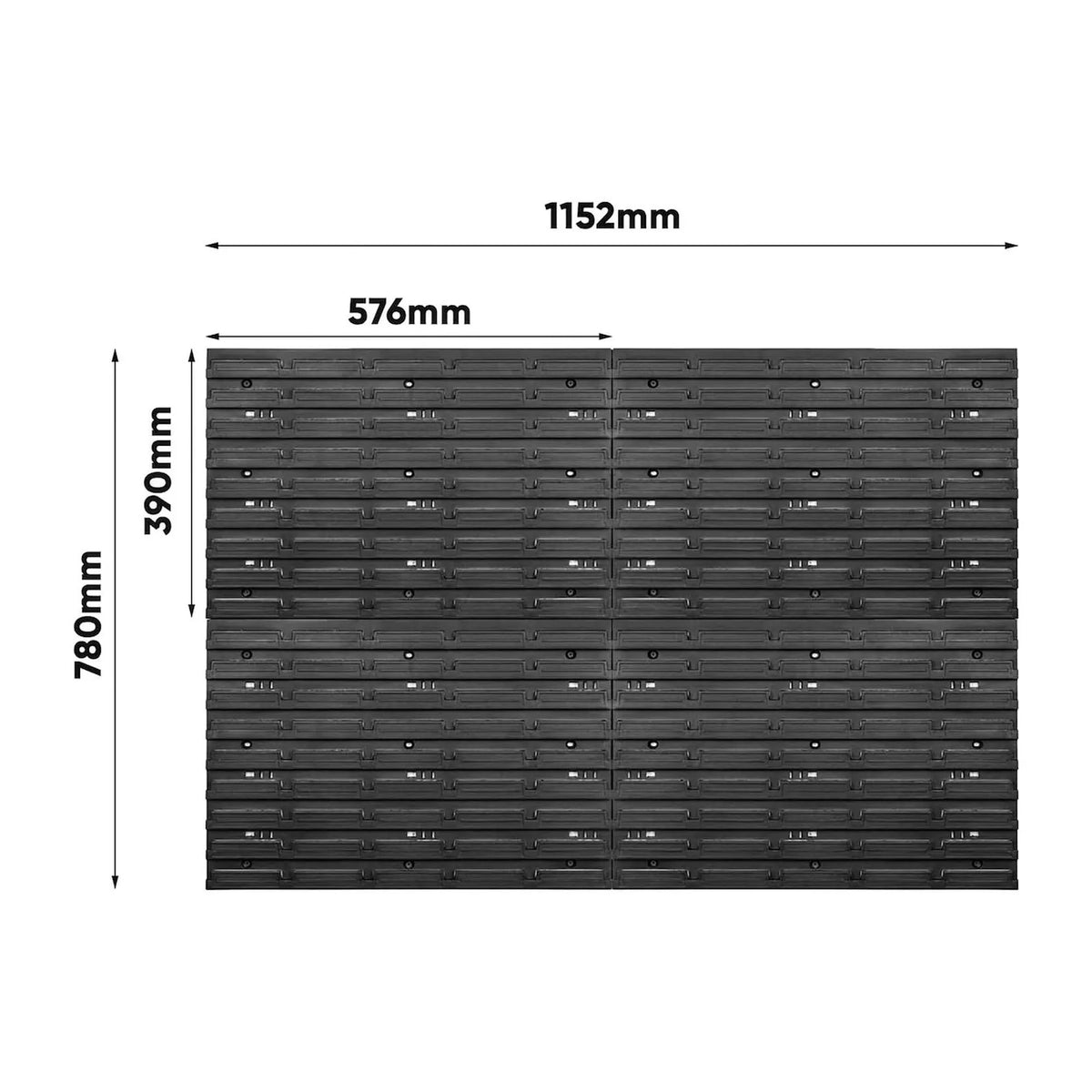 GEKO Gereedschapswand voor werkplaats 4 panelen 1152×780 mm met 65 accessoires
