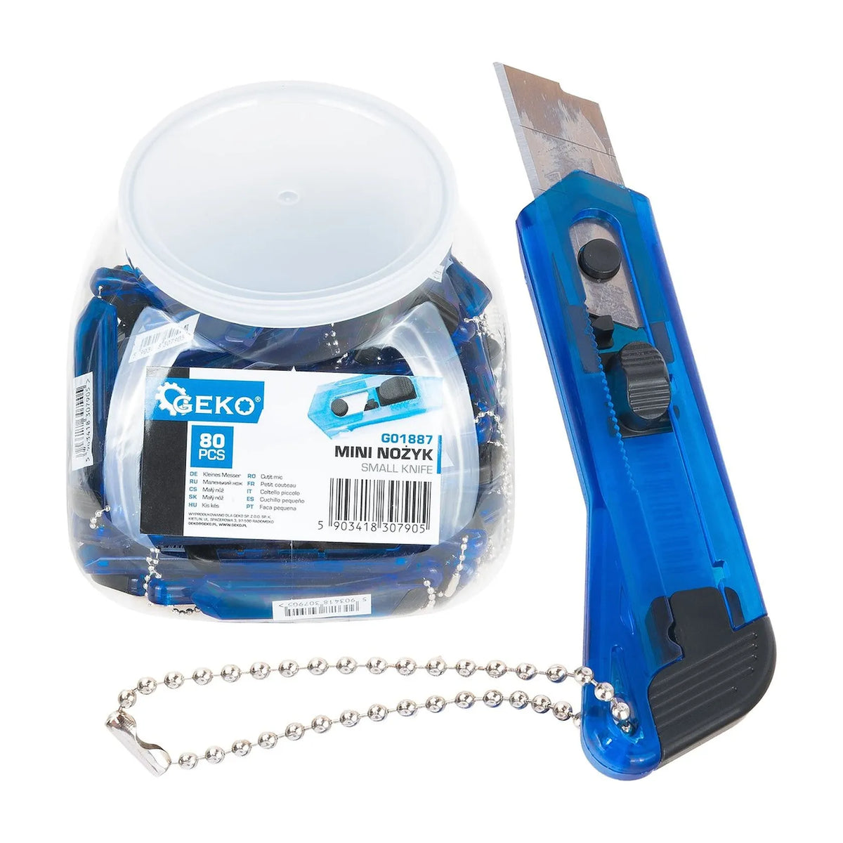 GEKO Mini mesjes met segmentmes 80 stuks in bewaarpot