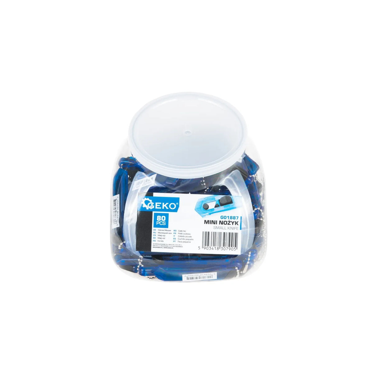 GEKO Mini mesjes met segmentmes 80 stuks in bewaarpot