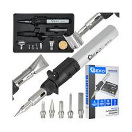 GEKO Gas soldeerbout met accessoires 200×44 mm 600g