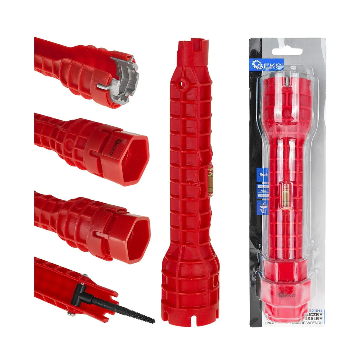 GEKO Universele sanitair sleutel 8in1 multifunctioneel