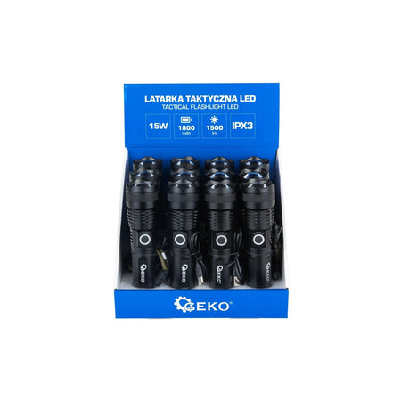 GEKO LED tactische zaklamp XHP50 15 W 1500lm 1800mAh USB-C