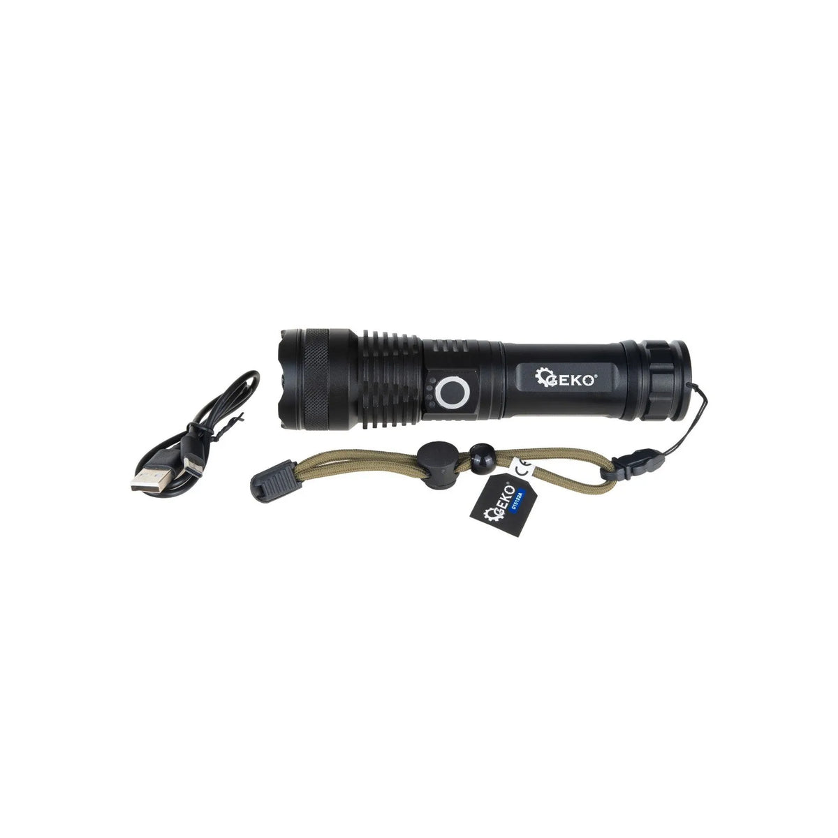 GEKO LED tactische zaklamp XHP50 15 W 1500lm 1800mAh USB-C