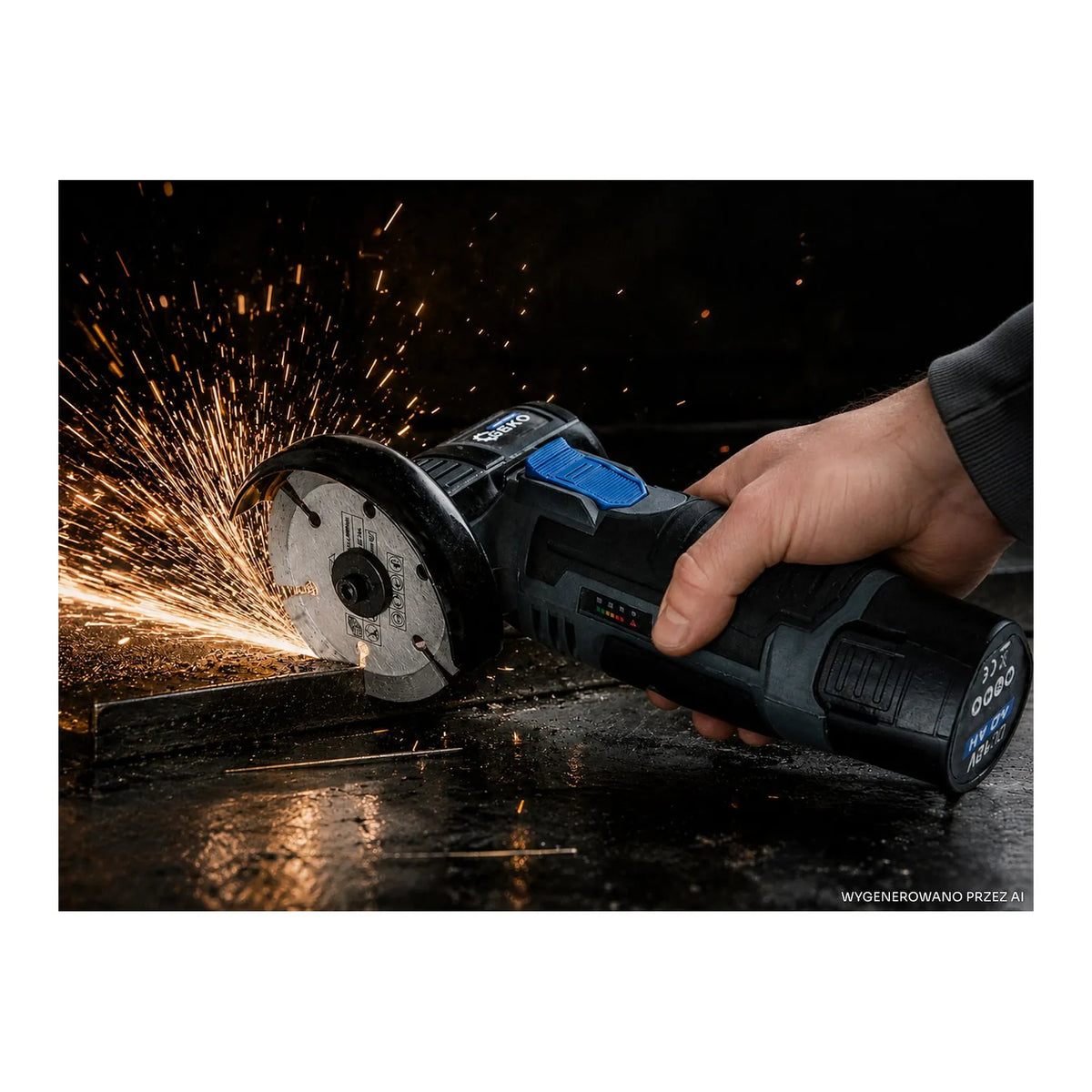 GEKO Draadloze 12 V borstelloze haakse slijper 76 mm 2x2,0 Ah