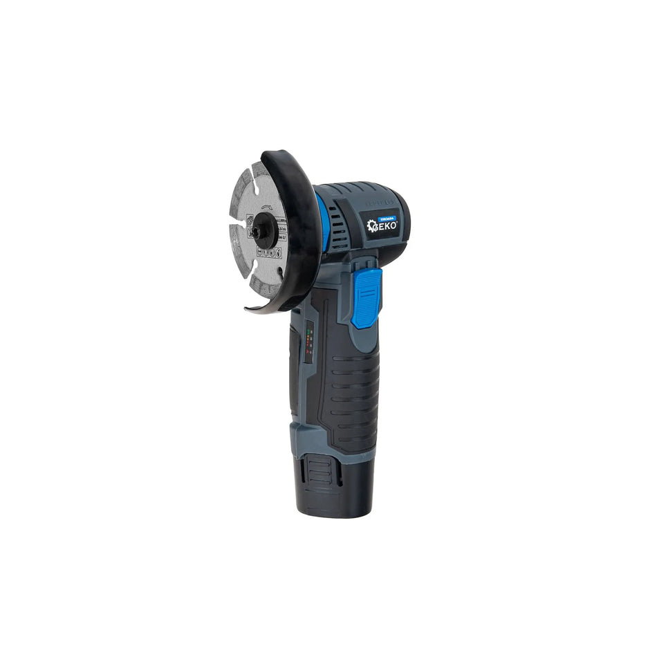 GEKO Draadloze 12 V borstelloze haakse slijper 76 mm 2x2,0 Ah