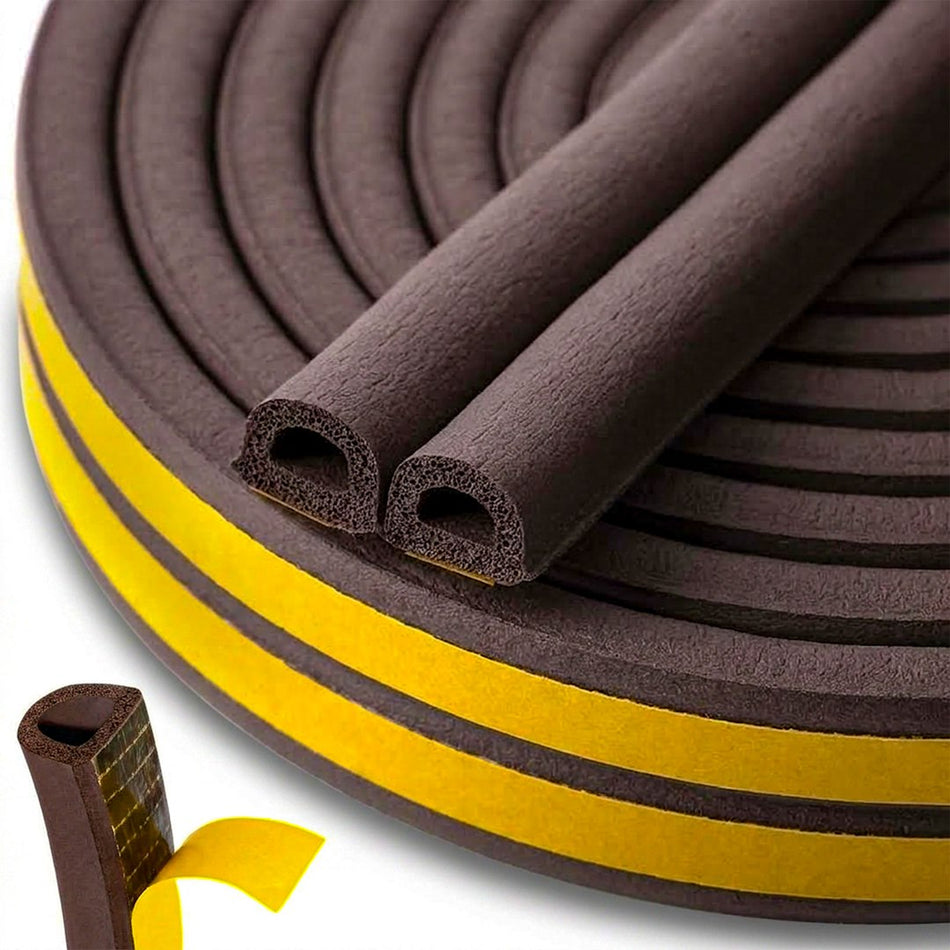 Keltin Zelfklevende EPDM-tochtstrip profiel D 14 x 12 mm 40 m bruin