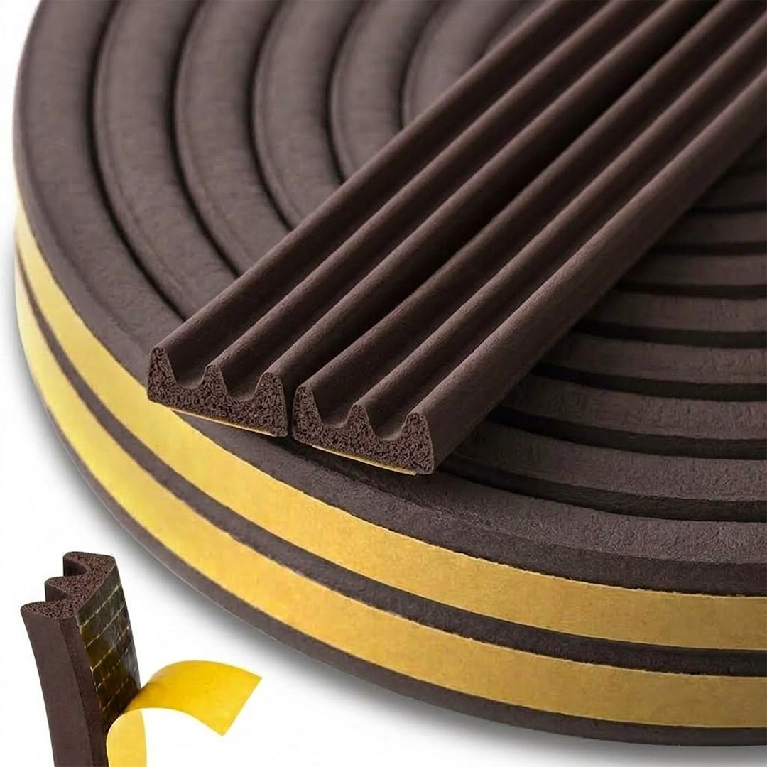 Keltin Zelfklevende EPDM-tochtstrip profiel E 9 x 4 mm 150 m bruin