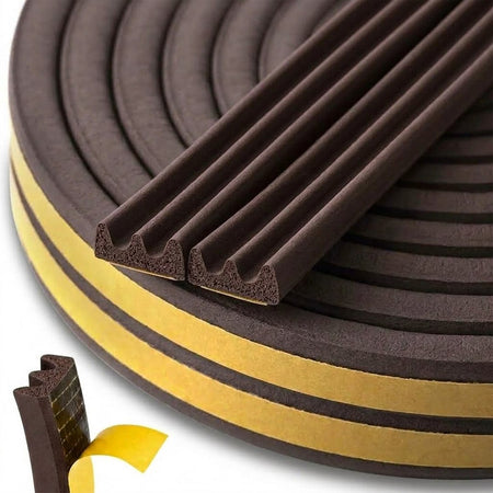 Keltin Zelfklevende EPDM-tochtstrip profiel E 9 x 4 mm 150 m bruin