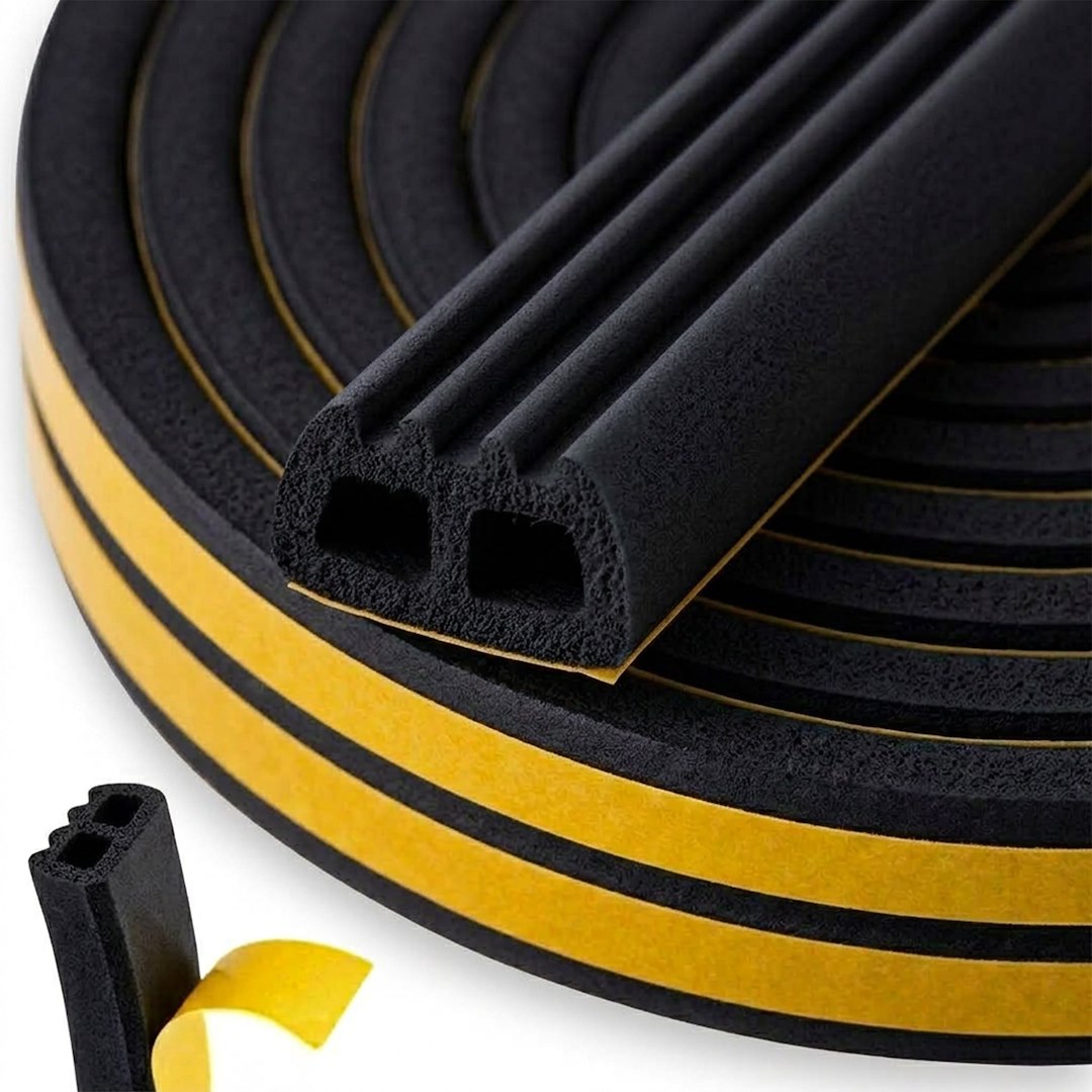 Keltin Zelfklevende EPDM-tochtstrip profiel E 15 x 8 mm 50 m zwart