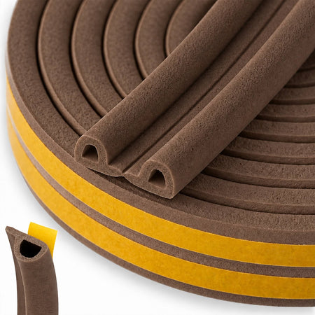 Keltin Zelfklevende EPDM-tochtstrip profiel P 9 x 5,5 mm 100 m bruin