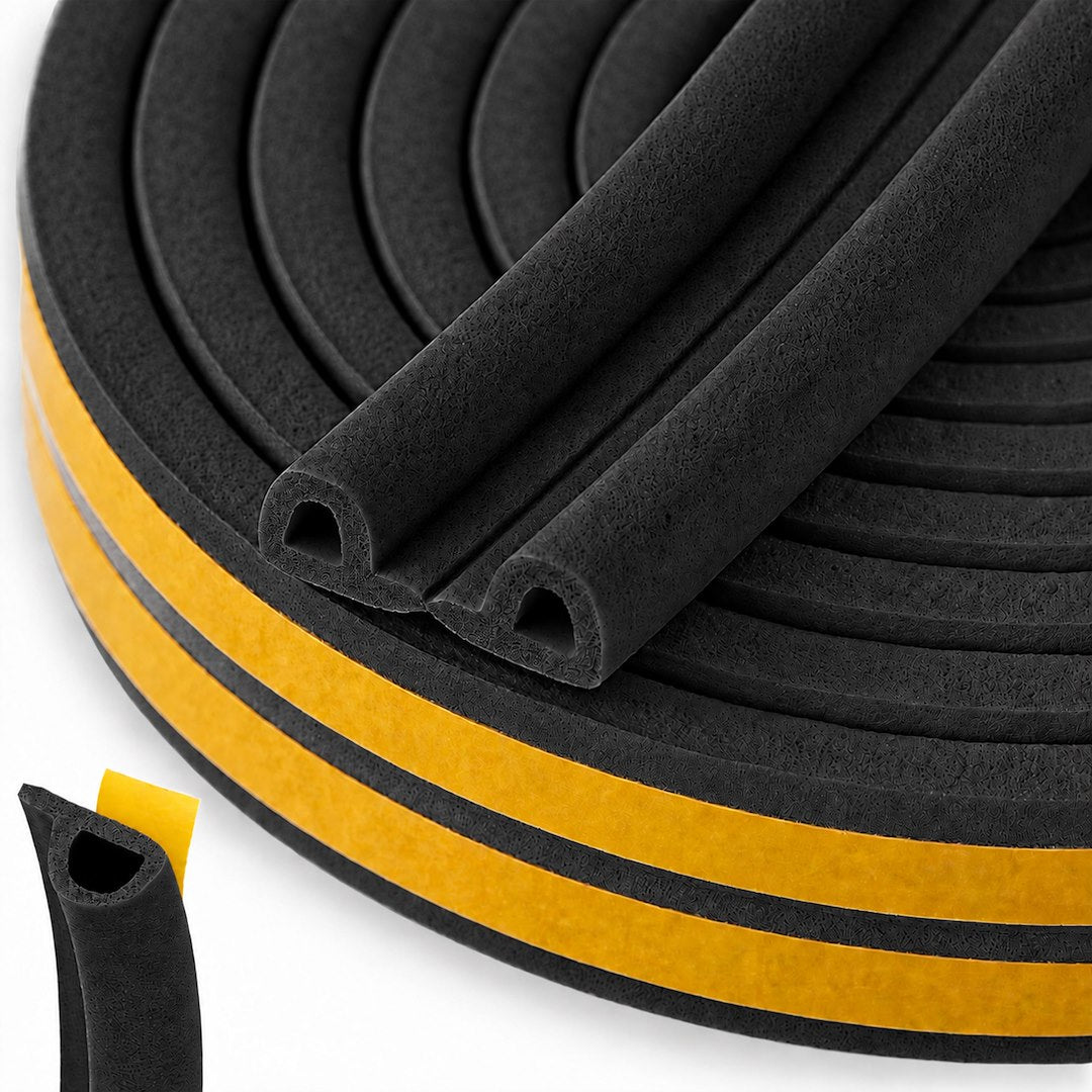 Keltin Zelfklevende EPDM-tochtstrip profiel P 9 x 5,5 mm 100 m zwart