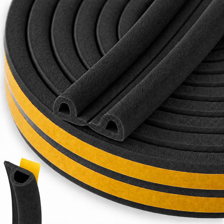 Keltin Zelfklevende EPDM-tochtstrip profiel P 9 x 5,5 mm 100 m zwart