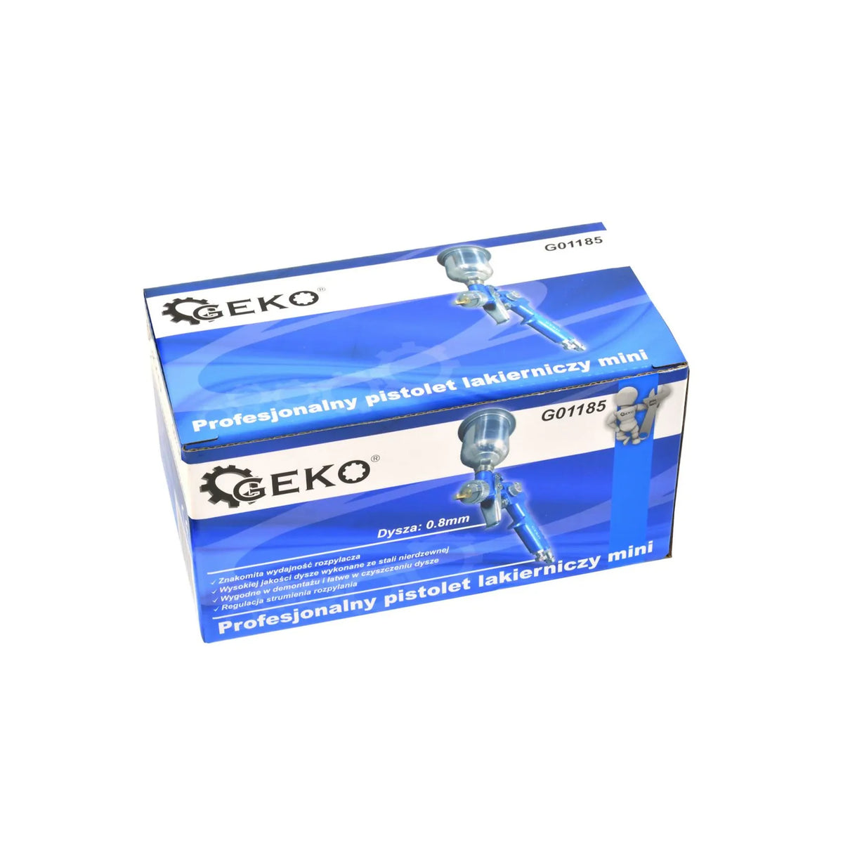 GEKO mini HVLP spuitpistool met metalen tank 0,8mm