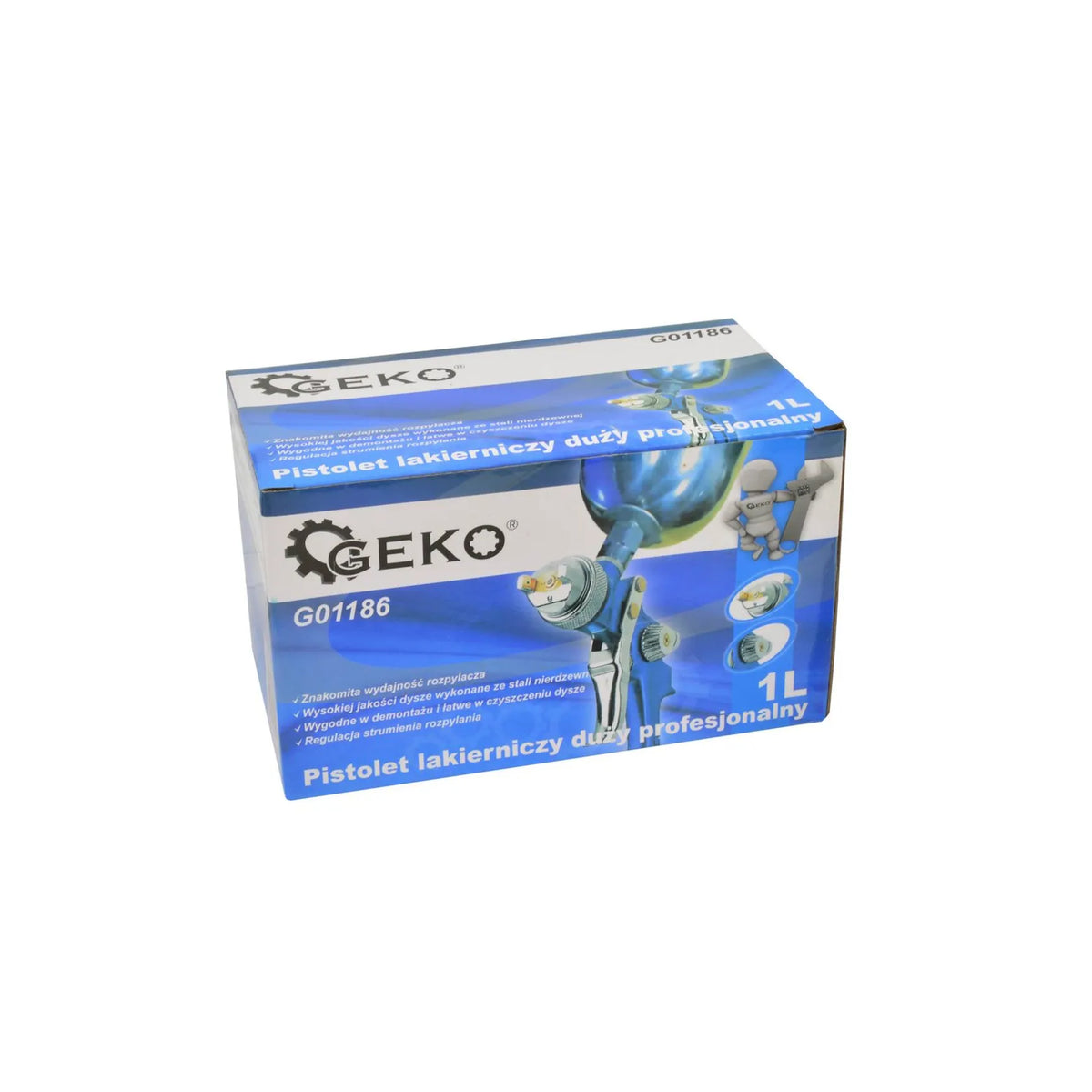 GEKO HVLP spuitpistool met 1000ml aluminium verfcontainer
