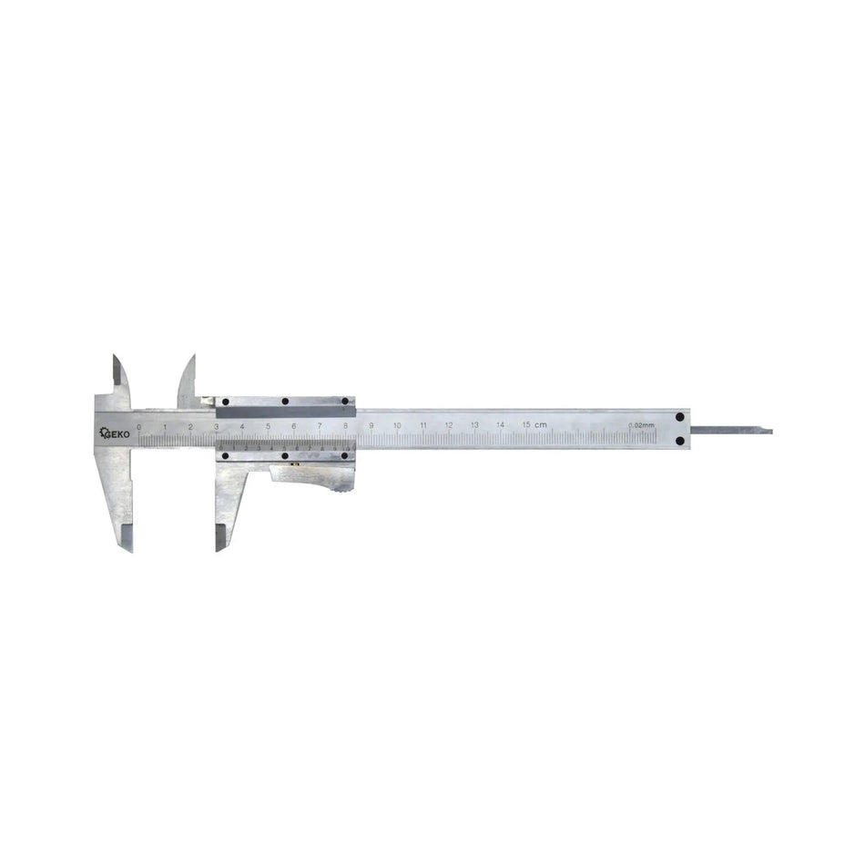 GEKO Schuifmaat 150 mm met resolutie 0,02 mm Auto-lock in houten doos