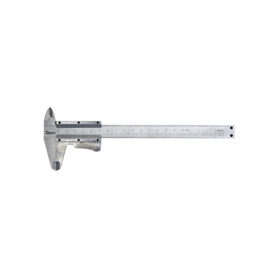 GEKO Schuifmaat 150 mm met resolutie 0,02 mm Auto-lock in houten doos