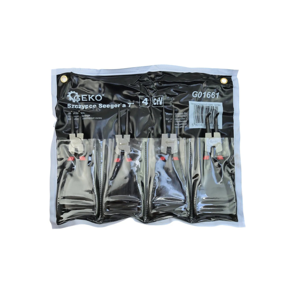 GEKO Circlip Tang Set voor Binnen- en Buitencirclips 7" 4-delig