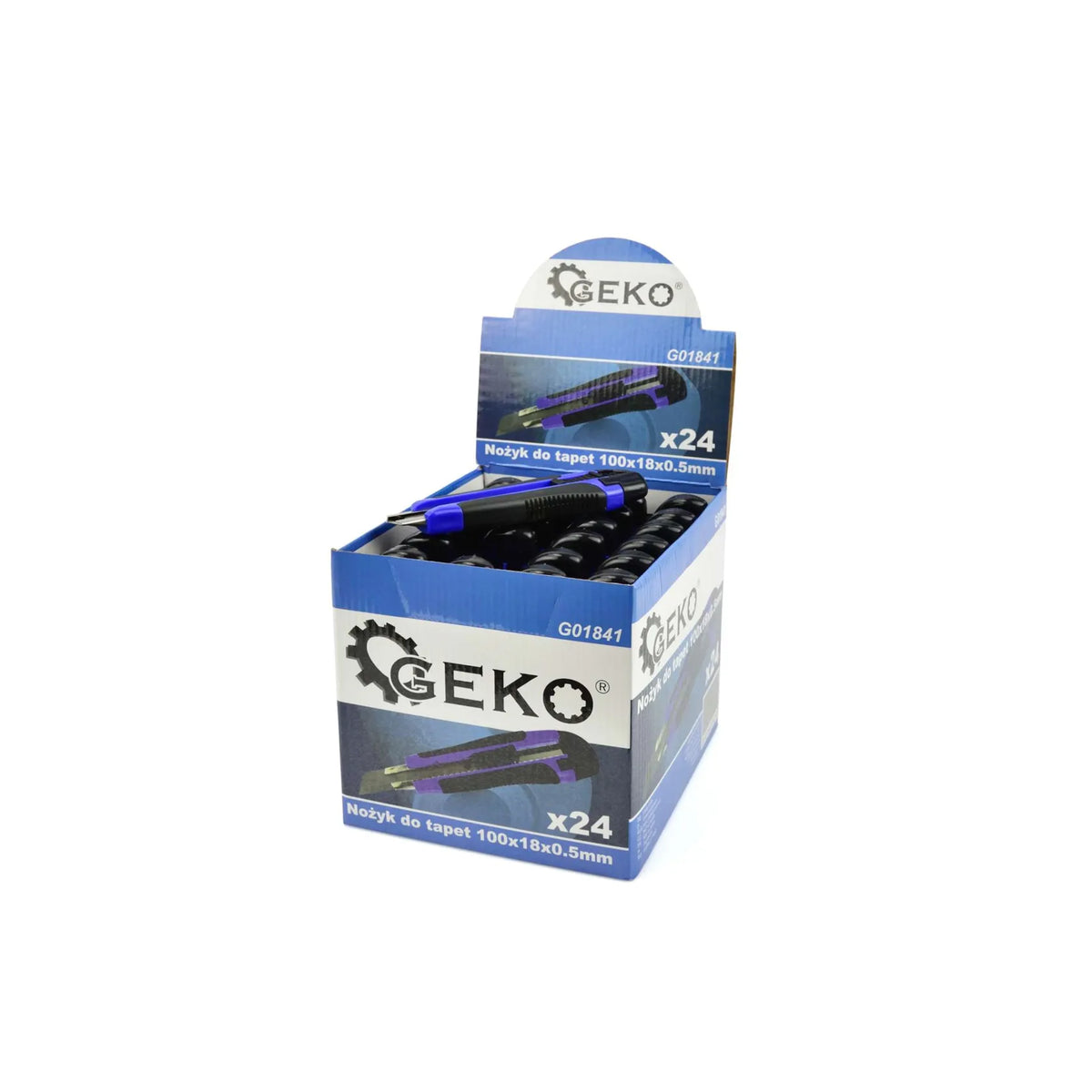 GEKO Universeel afbreekmes met 18 mm snap-off blad rubberen handvat type 1