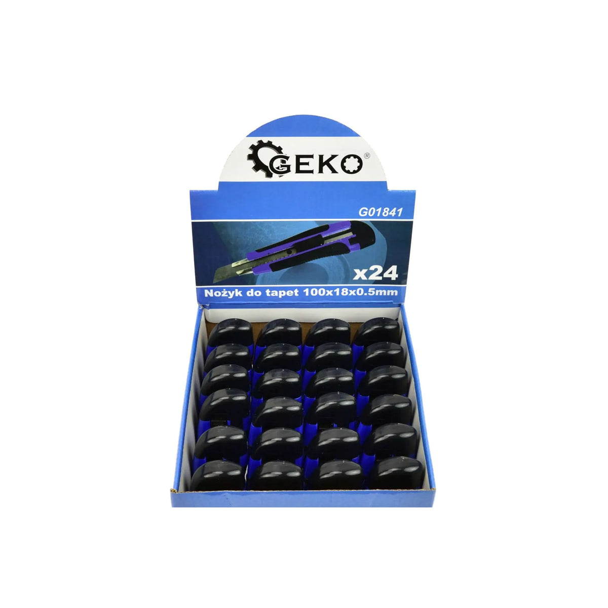 GEKO Universeel afbreekmes met 18 mm snap-off blad rubberen handvat type 1