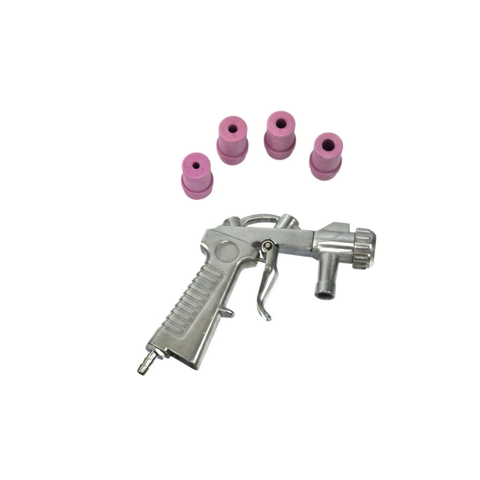 GEKO Sandstraalpistool met luchtafzuiging en 4 keramische mondstukken 4-7 mm