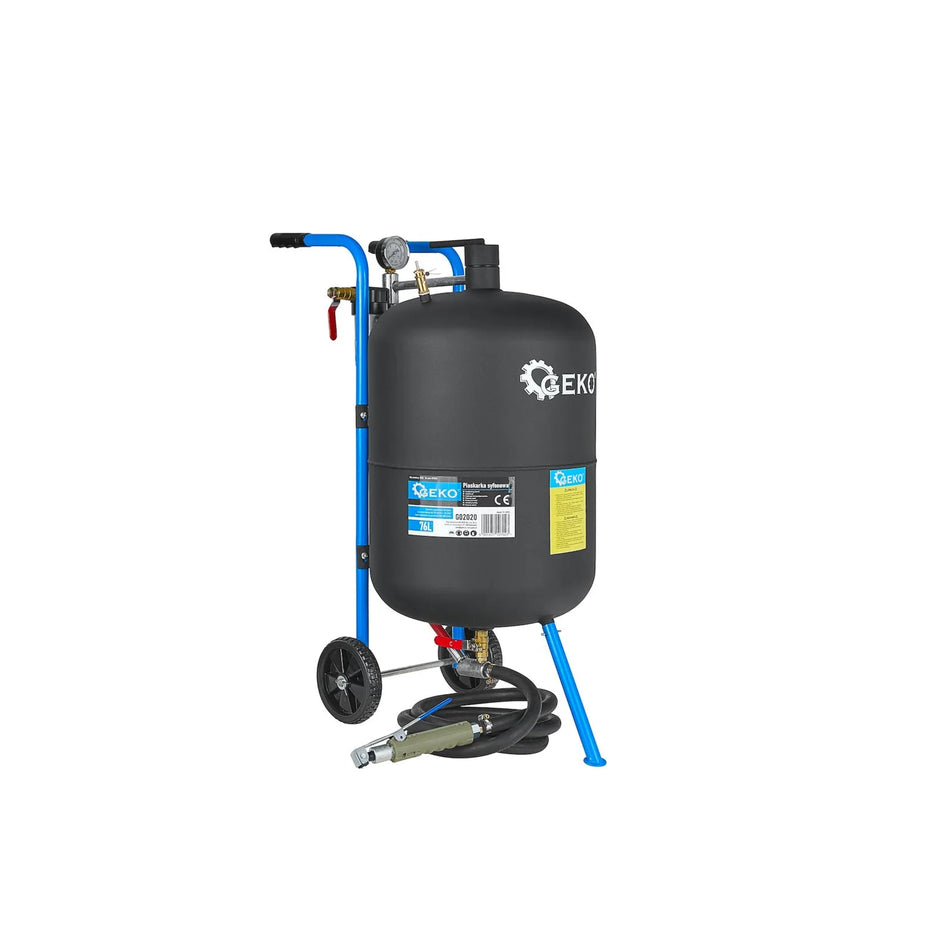 GEKO Druktank voor zandstralen met accessoires 76L