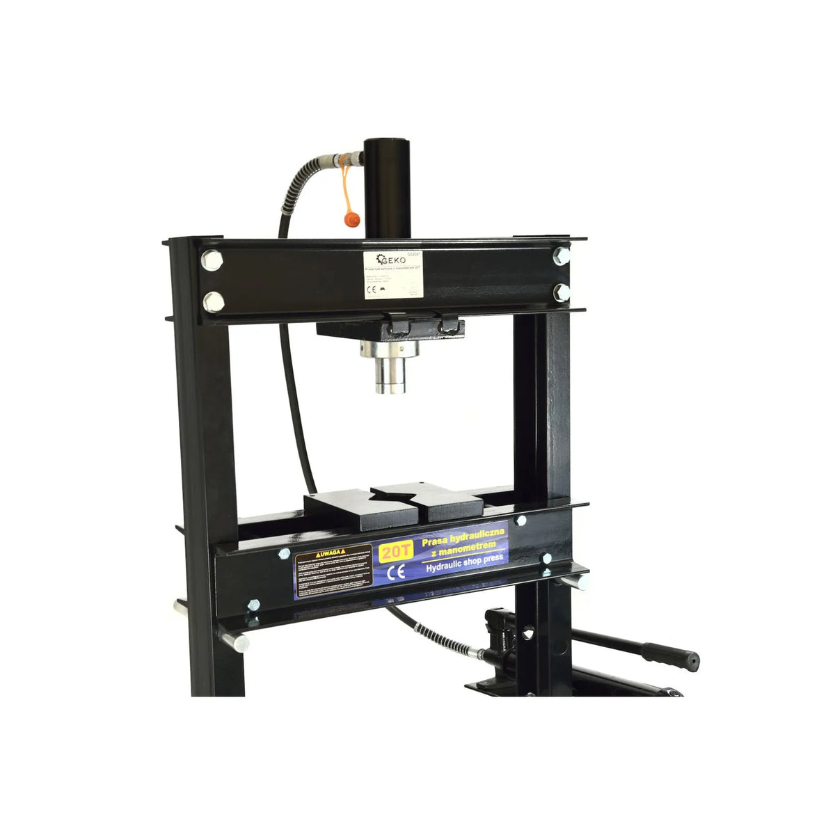 GEKO hydraulische werkplaatspers met handpomp en manometer 20 ton
