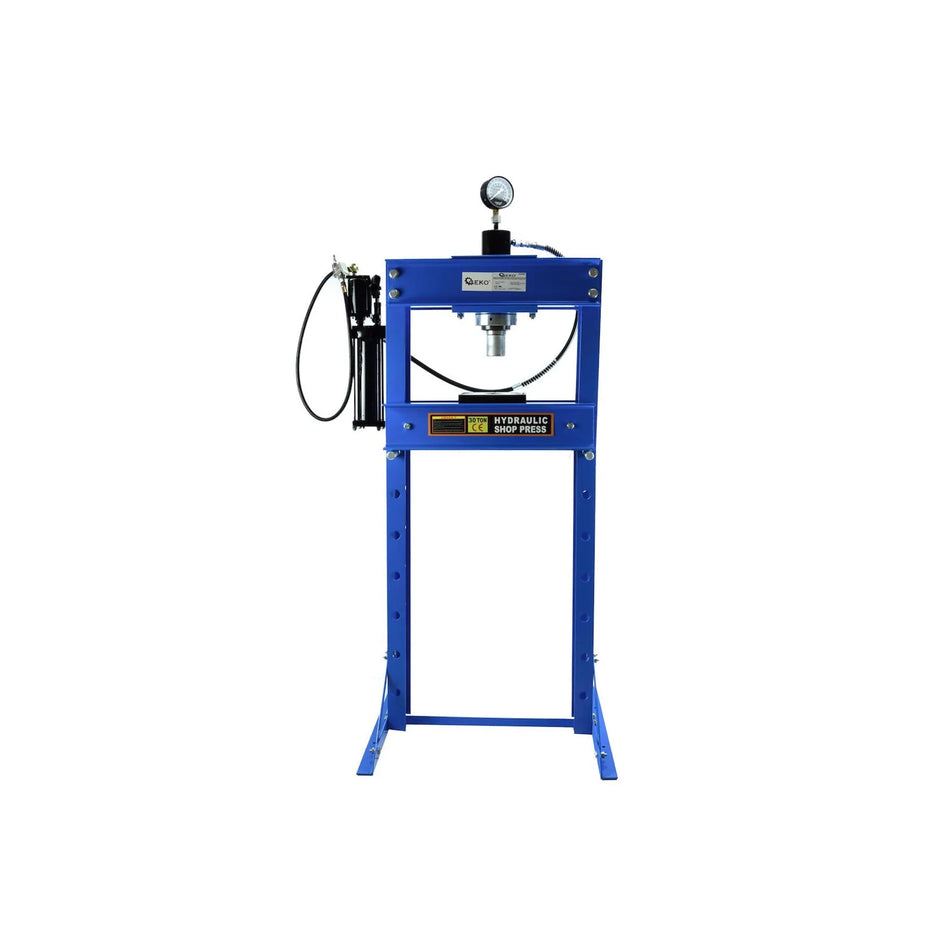 GEKO hydraulische werkplaatspers met luchtondersteuning 30 ton met manometer