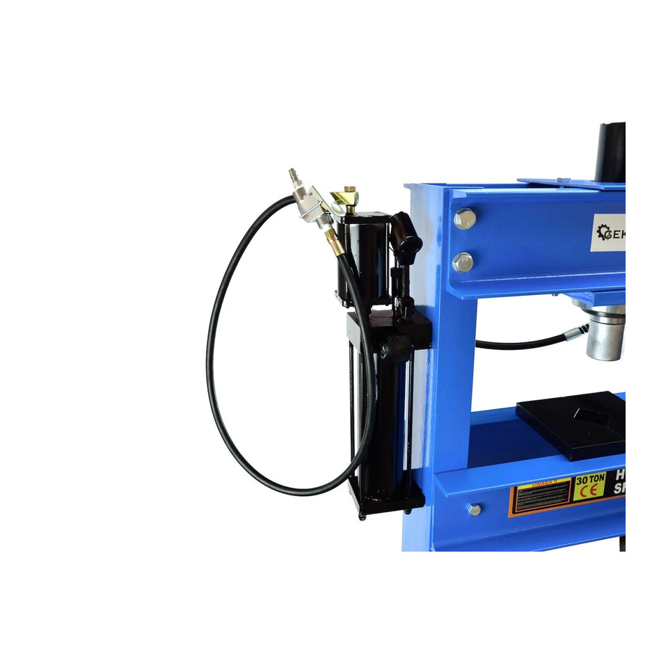 GEKO hydraulische werkplaatspers met luchtondersteuning 30 ton met manometer