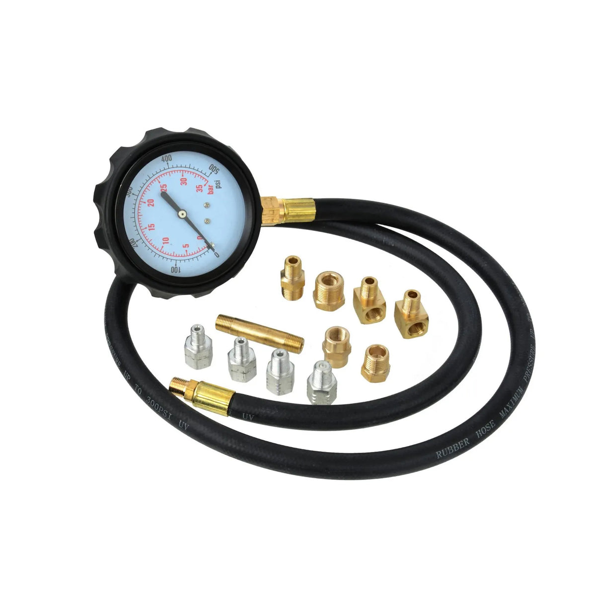 GEKO oliedruktester 0–35 bar met 12 adapters