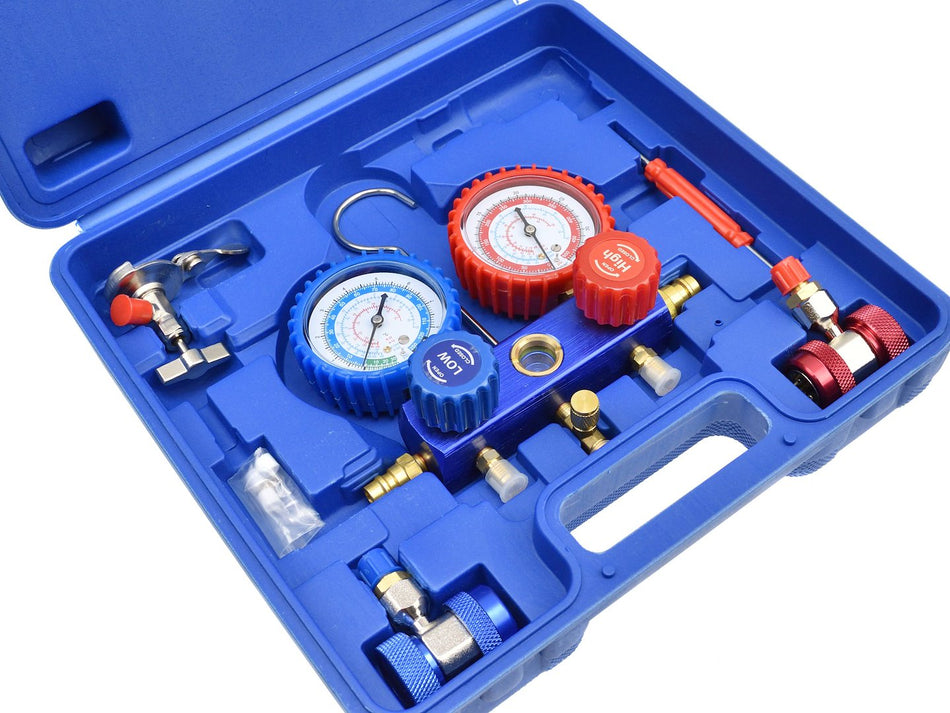 GEKO Airco Manometerset Met Twee Manometers en Drie Slangen