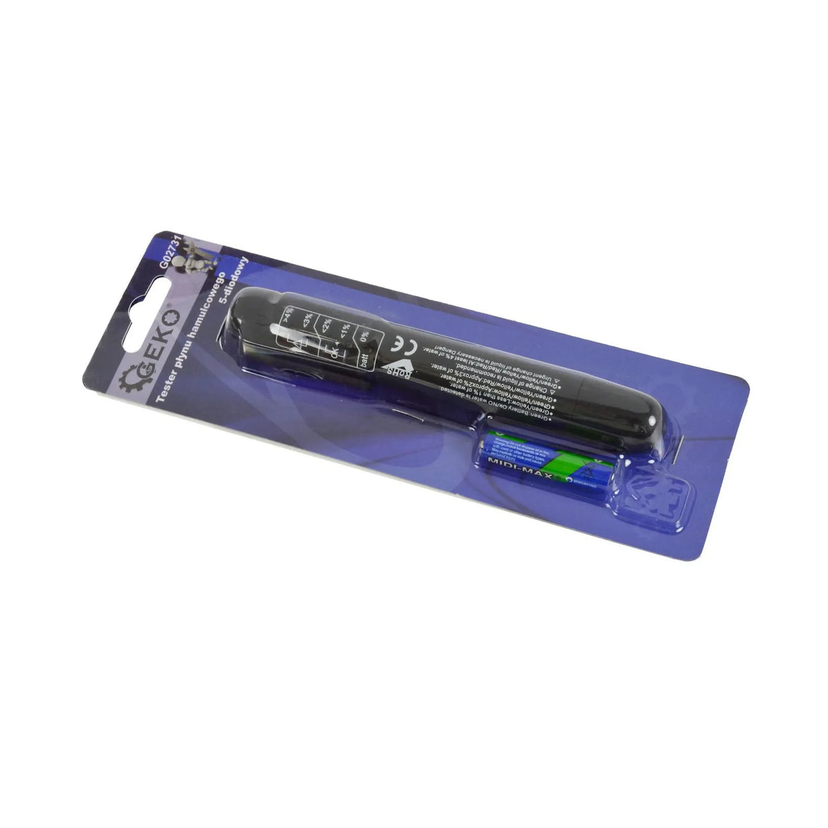 GEKO elektronische remvloeistoftester met 5 LED-indicatoren