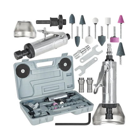 GEKO Pneumatische rechte slijper set met accessoires 18000 rpm 1350 g
