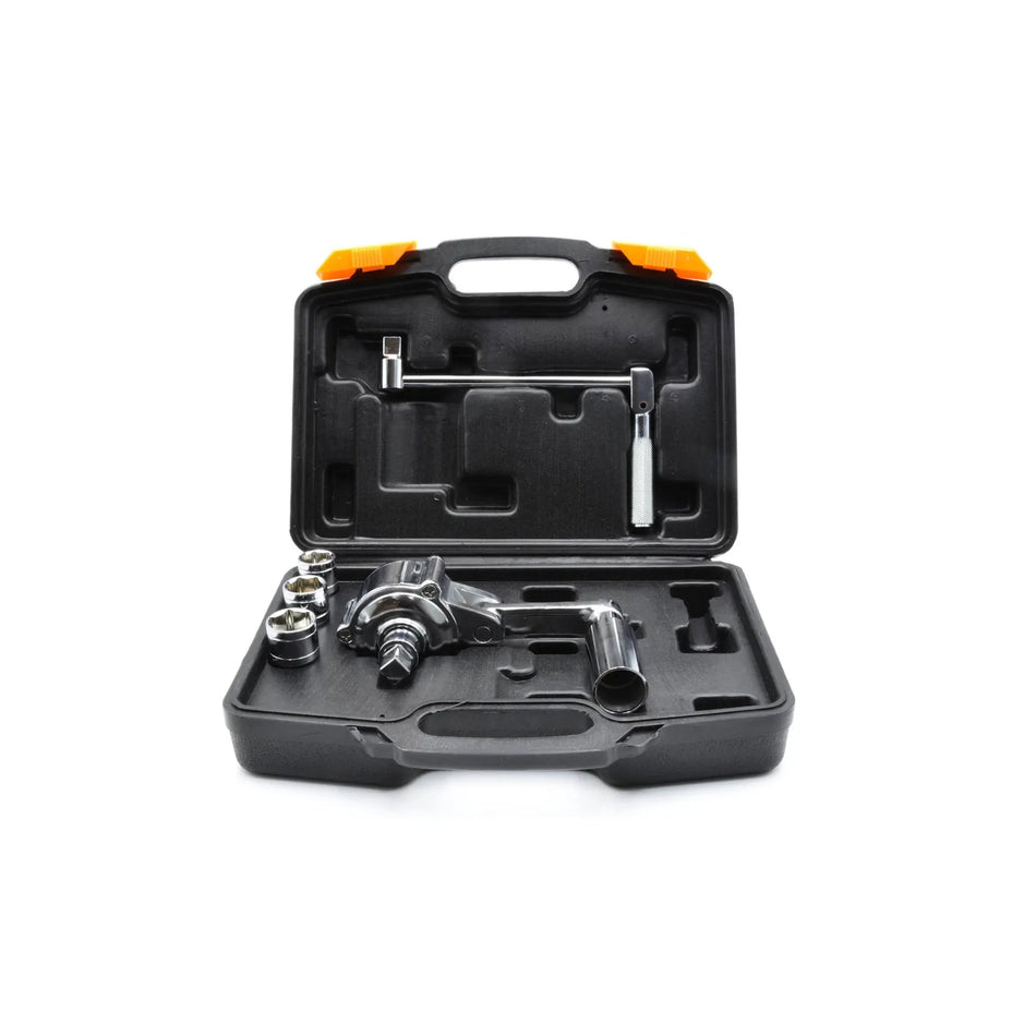GEKO Momentsleutel 1/2" 1:16 met doppen 17, 19 en 21 mm en krukas in koffer