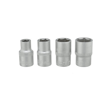 GEKO Dopsleutelset 4-delig 1/2" 10-19 mm Cr-V