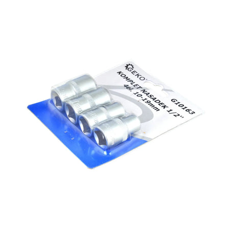 GEKO Dopsleutelset 4-delig 1/2" 10-19 mm Cr-V
