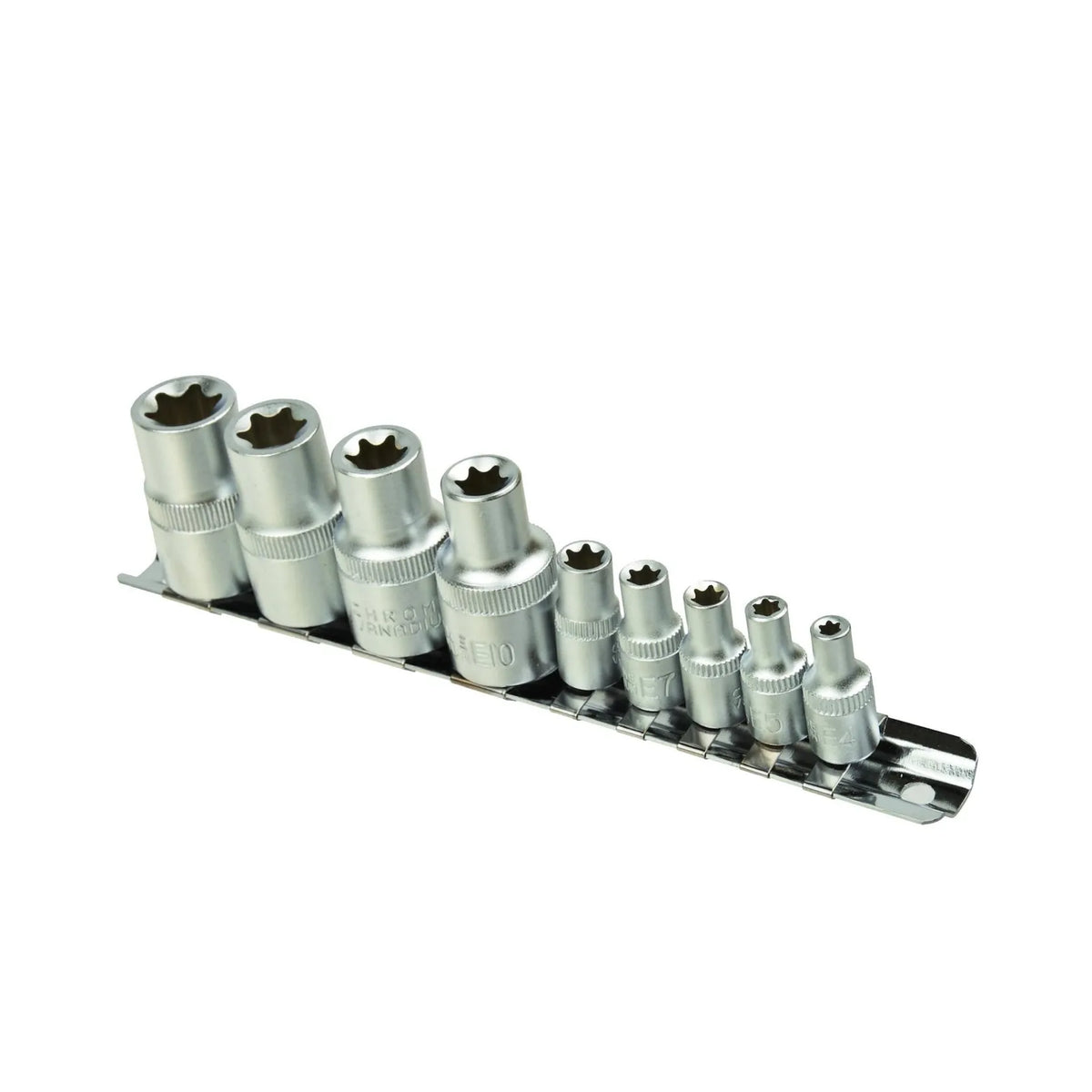 GEKO Dopsleutelset Torx E4-E16 CrV 1/4 & 1/2 inch 9-delig