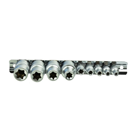 GEKO Dopsleutelset Torx E4-E16 CrV 1/4 & 1/2 inch 9-delig