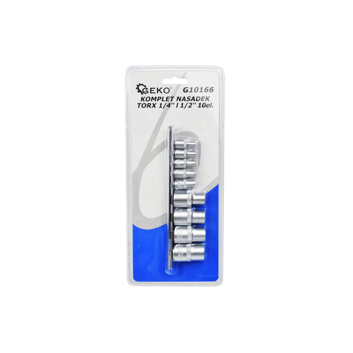 GEKO Dopsleutelset Torx E4-E16 CrV 1/4 & 1/2 inch 9-delig