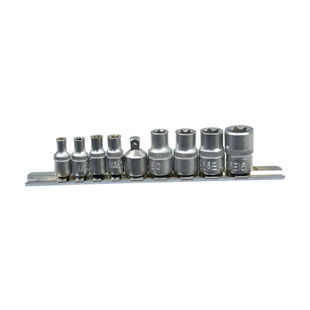 GEKO Dopsleutelset Torx E5-E16 CrV 1/4 & 3/8 inch 9-delig