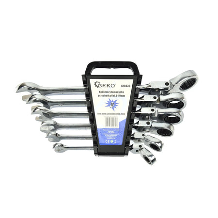 GEKO ratelsleutel set met flexibele kop 8-19mm, 6-delig
