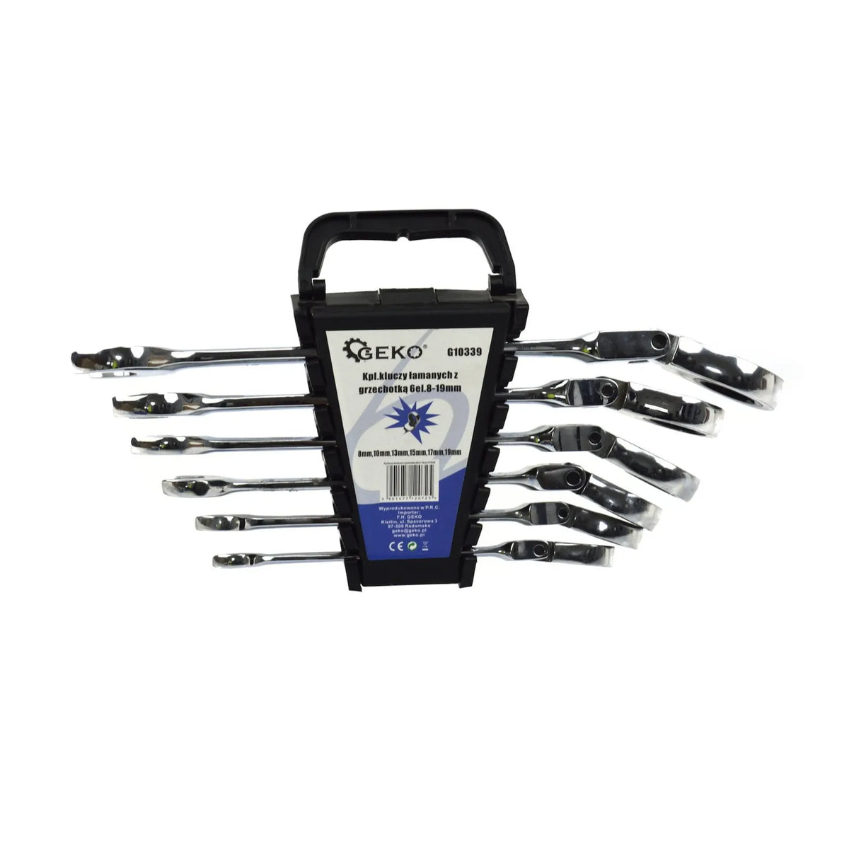 GEKO ratelsleutel set met flexibele kop 8-19mm, 6-delig