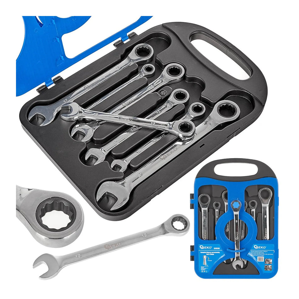 GEKO Ratelsleutel combinatieset 8-19mm, 7-delig