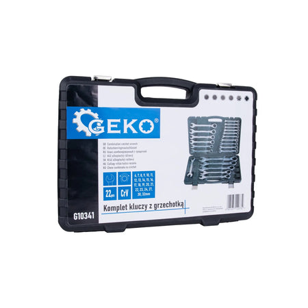 GEKO Ratelsleutel set 6-32mm 22-delig met aluminium koffer